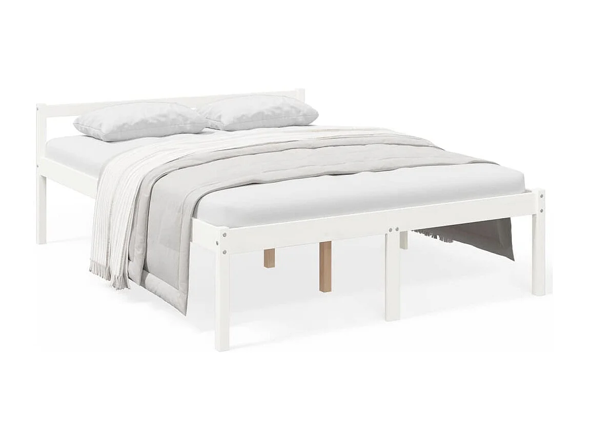 Seniorenbed massief grenenhout wit 160x200 cm