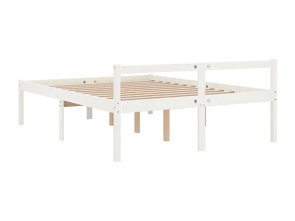 Seniorenbed massief grenenhout wit 160x200 cm