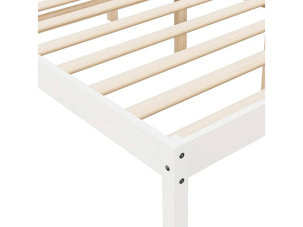 Letto per Anziani Bianco 160x200 cm in Legno Massello di Pino
