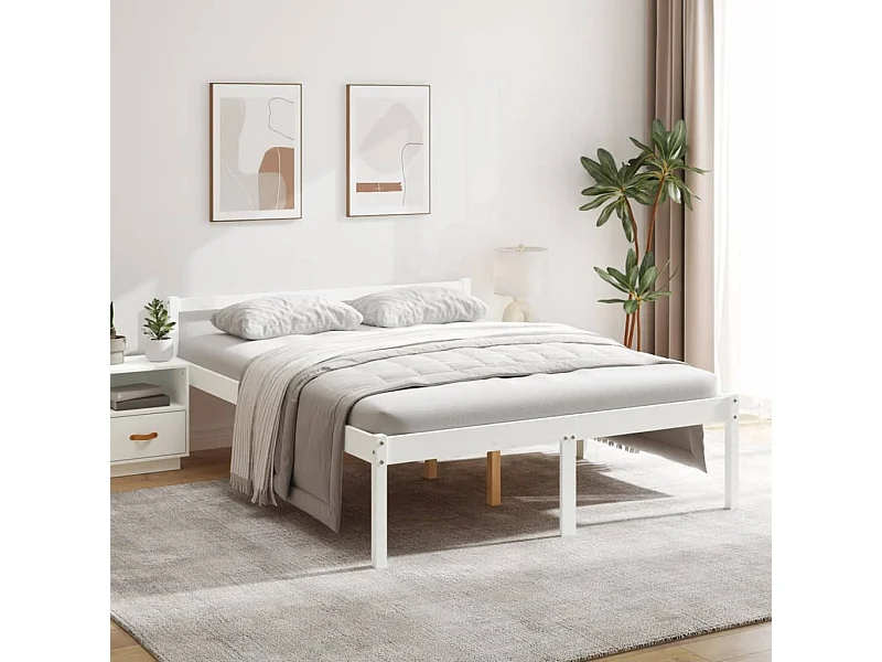 Lit pour personne âgée sans matelas 160x200 cm bois pin massif