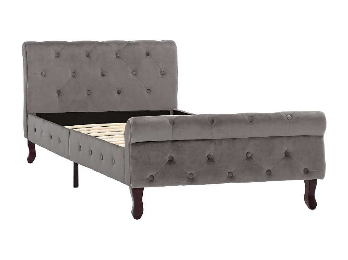Bedframe fluweel grijs 90x200 cm
