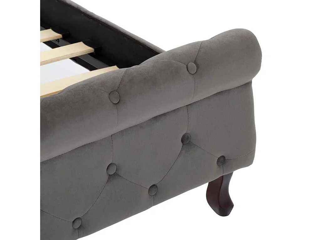 Bedframe fluweel grijs 90x200 cm