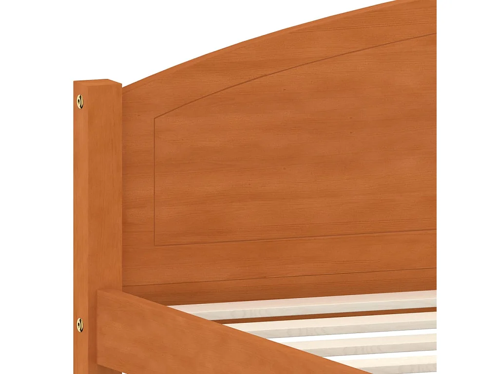 Estrutura de cama 140x200 cm pinho maciço castanho mel