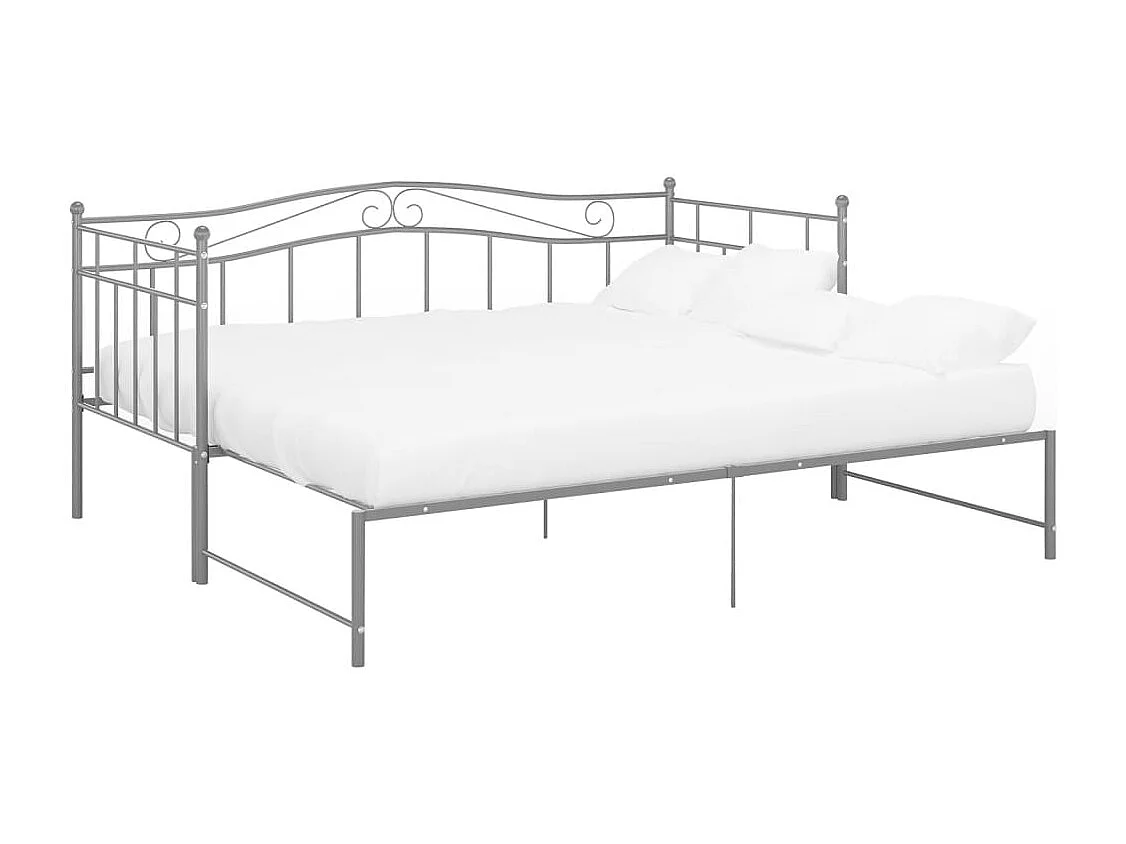 Ausziehsofa Bettgestell Grau Metall 90x200 cm