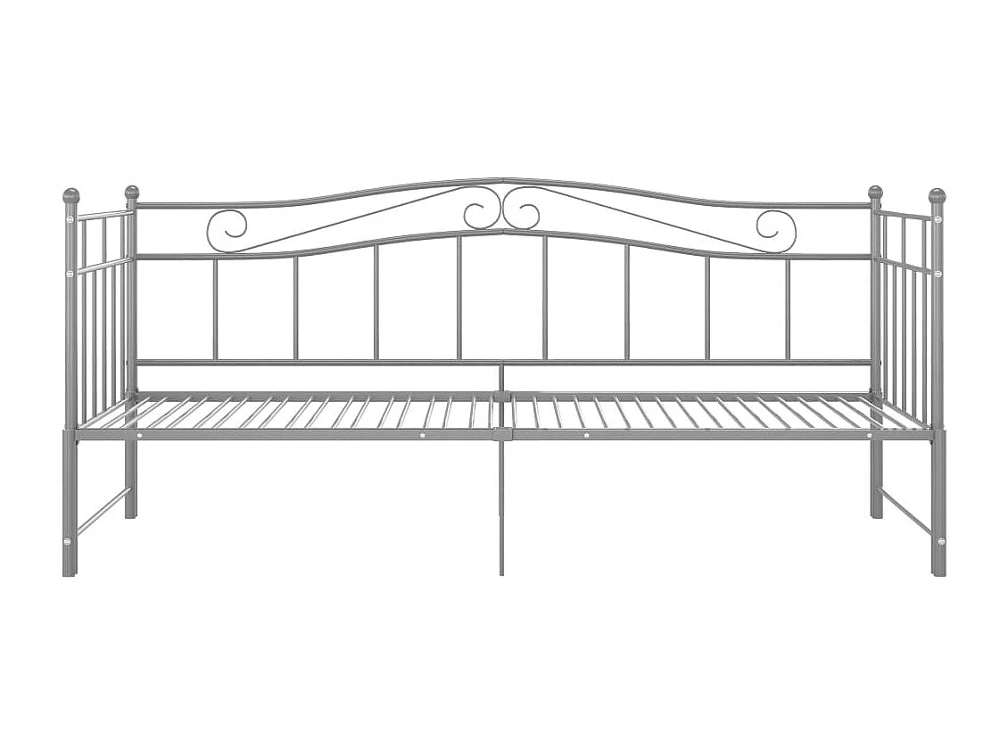 Ausziehsofa Bettgestell Grau Metall 90x200 cm