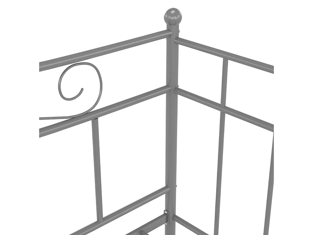 Cadre de canapé-lit extensible sans matelas gris métal 90x200cm