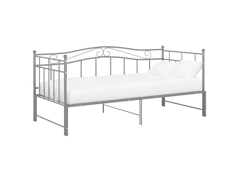 Telaio Divano Letto Estraibile Grigio in Metallo 90x200 cm