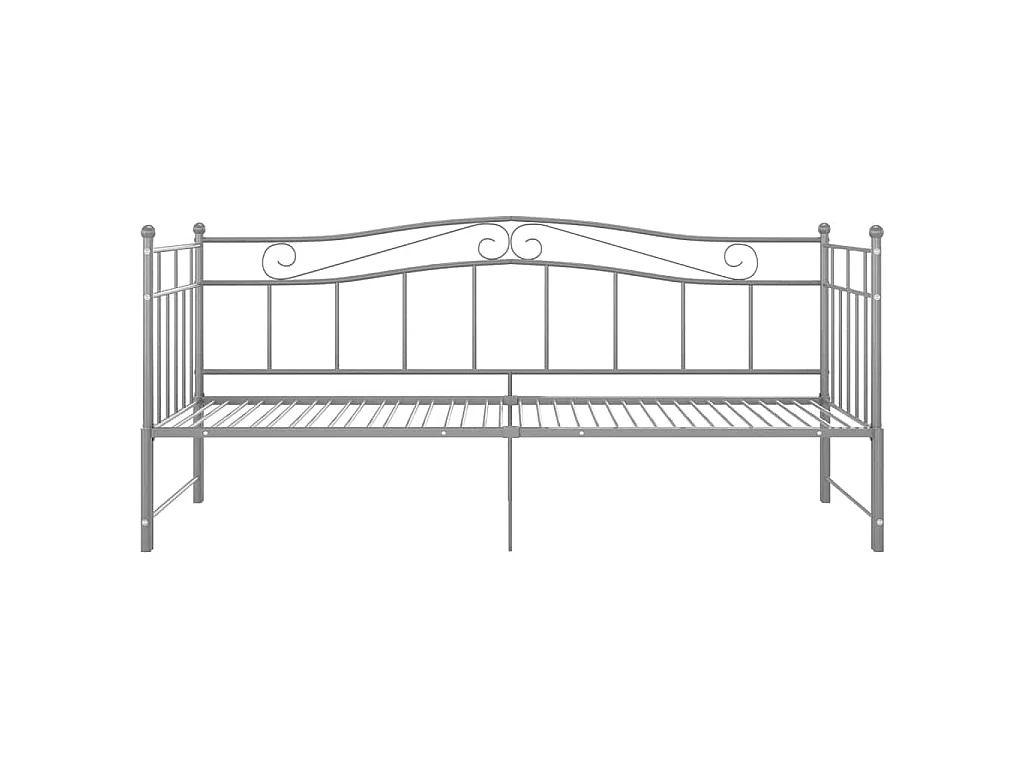 Telaio Divano Letto Estraibile Grigio in Metallo 90x200 cm