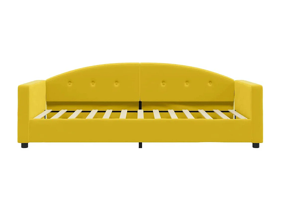 Lit de jour avec matelas jaune 90x200 cm velours