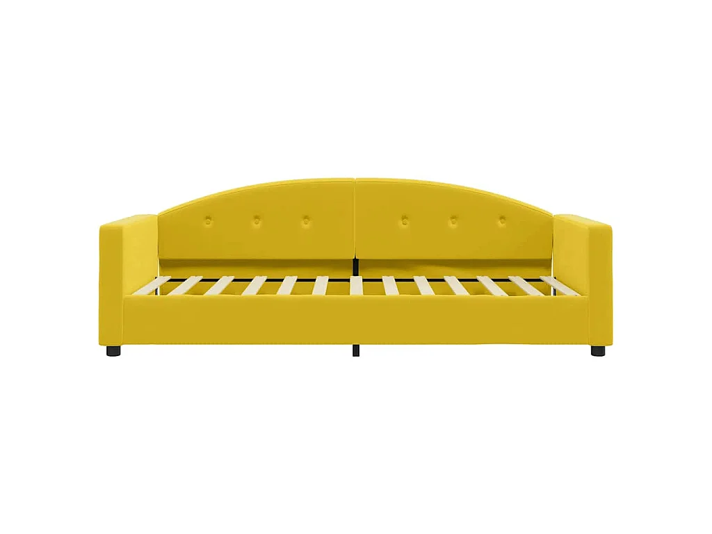 Lit de jour avec matelas jaune 90x200 cm velours