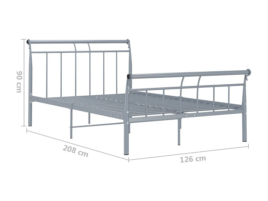 Estrutura de cama 120x200 cm metal cinzento
