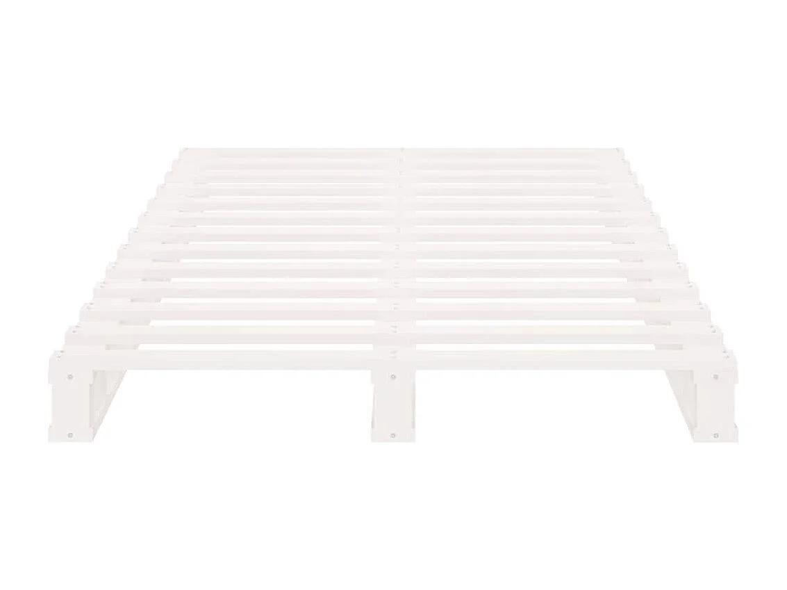 Letto a Pallet Bianco 100x200 cm in Legno Massello di Pino