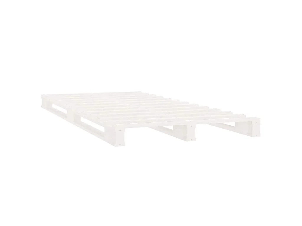 Cama de palets madera maciza de pino blanca 100x200 cm