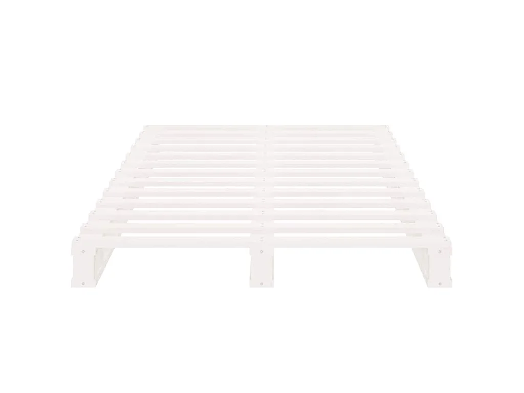 Cama de palets madera maciza de pino blanca 100x200 cm