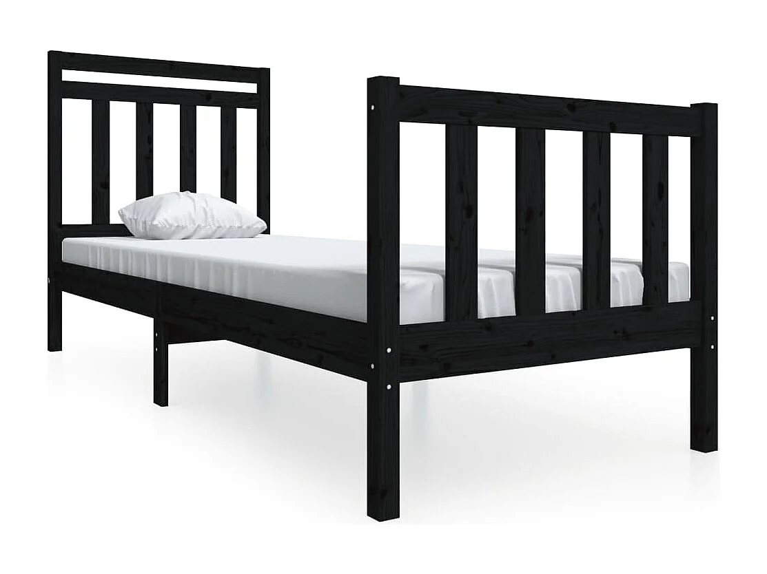 Giroletto Nero 75x190 cm Small Single in Legno Massello