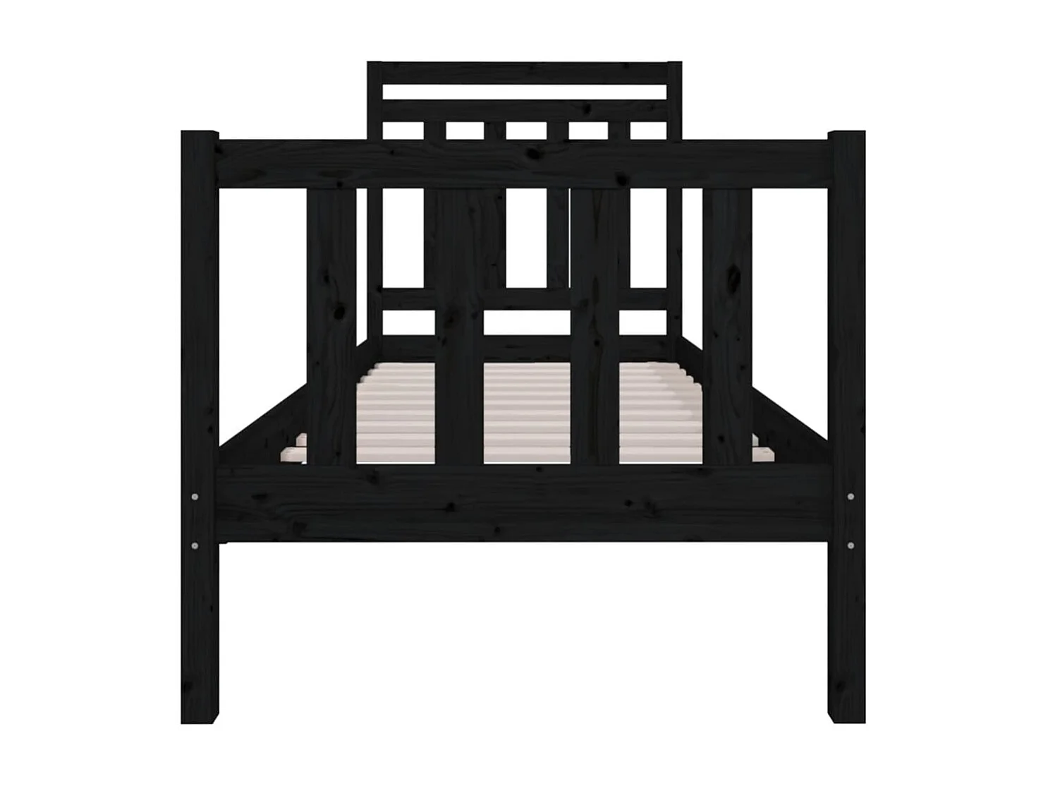 Giroletto Nero 75x190 cm Small Single in Legno Massello