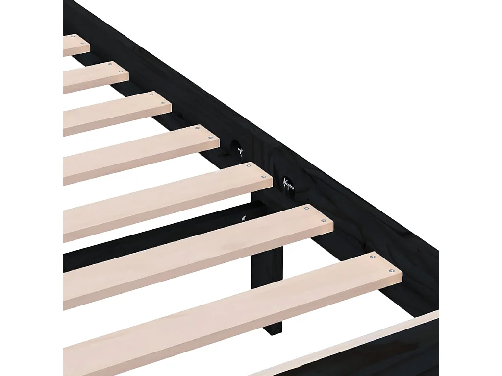 Giroletto Nero 75x190 cm Small Single in Legno Massello