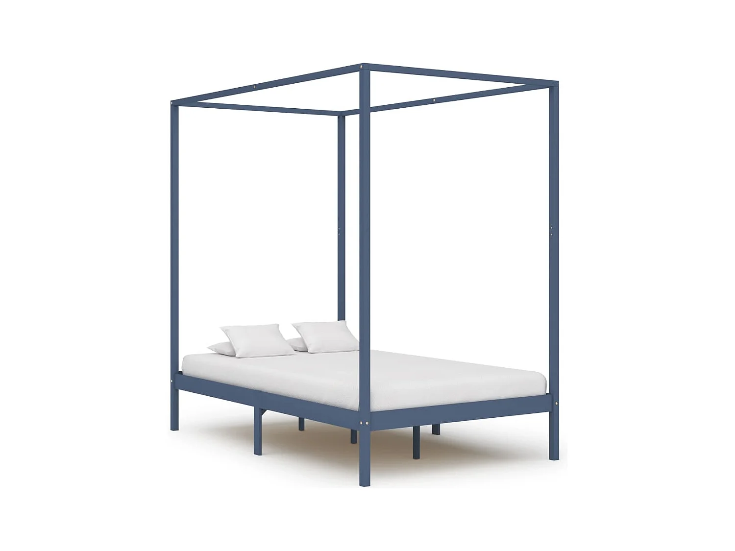 Cadre de lit à baldaquin sans matelas bois massif 120x200 cm