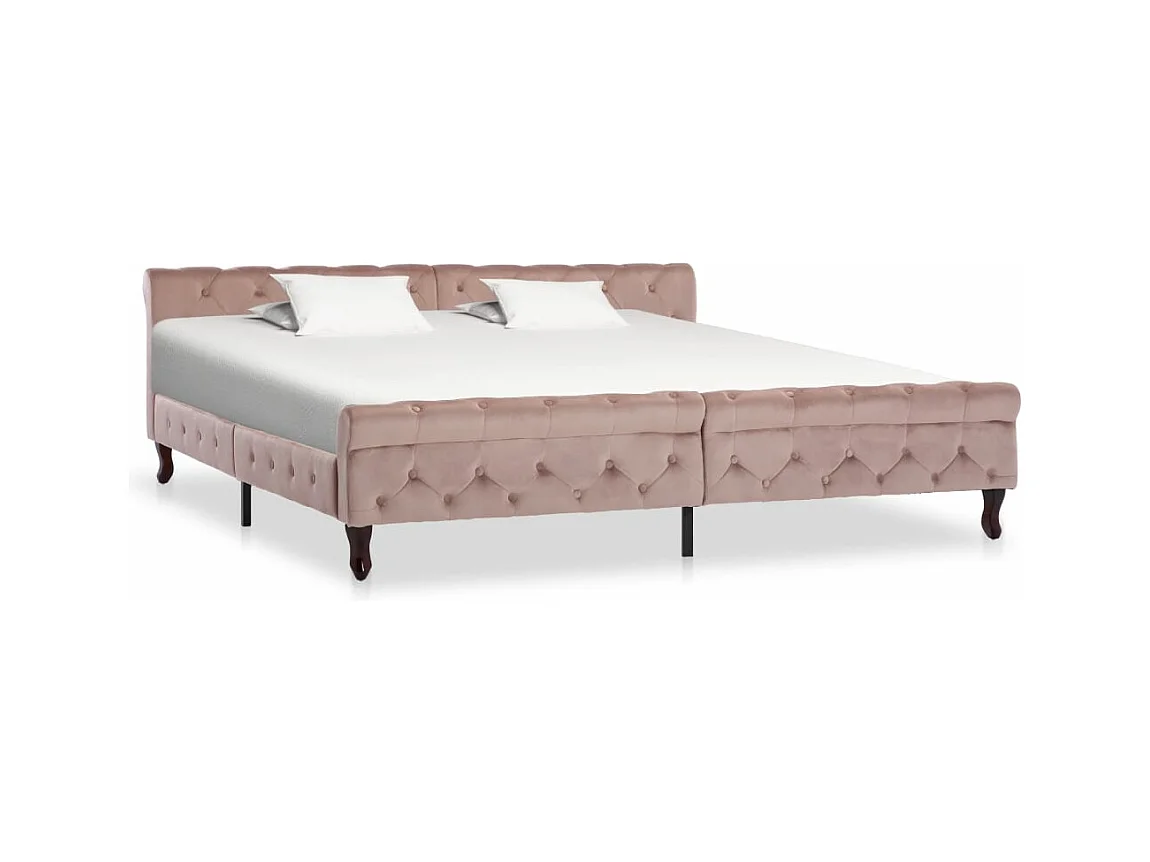Bettgestell Rosa Samt 200 x 200 cm