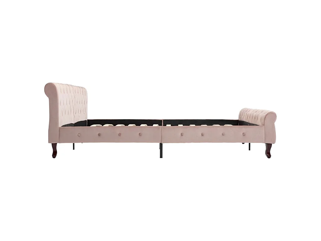Cadre de lit sans matelas rose velours 200x200 cm
