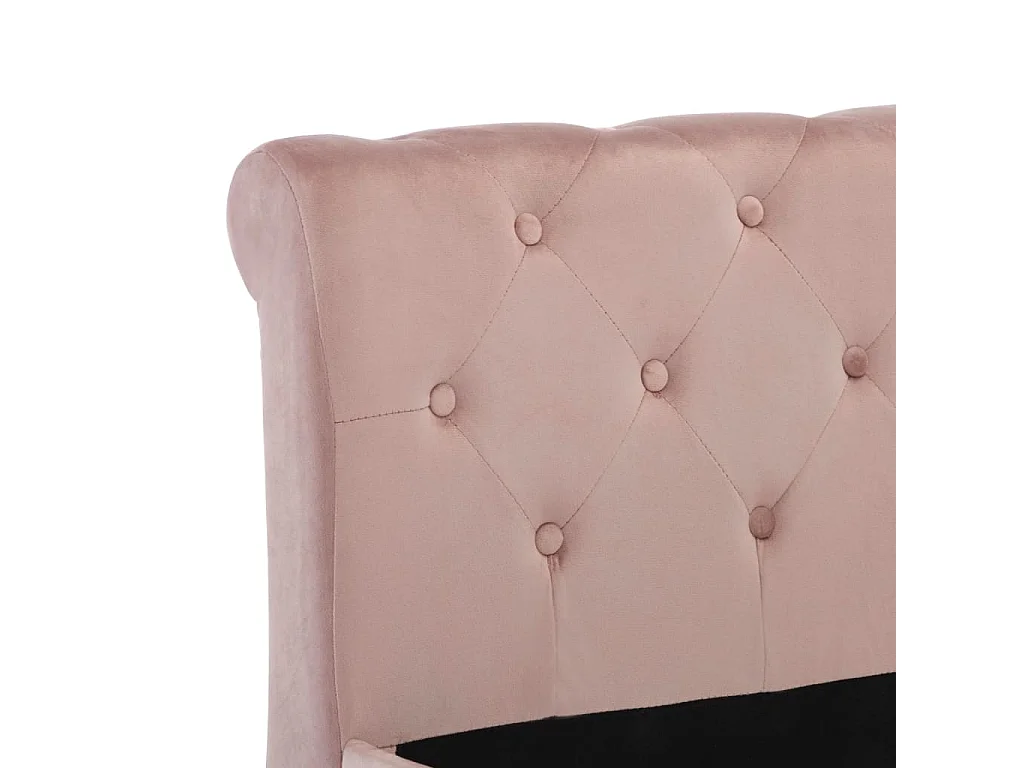 Cadre de lit sans matelas rose velours 200x200 cm