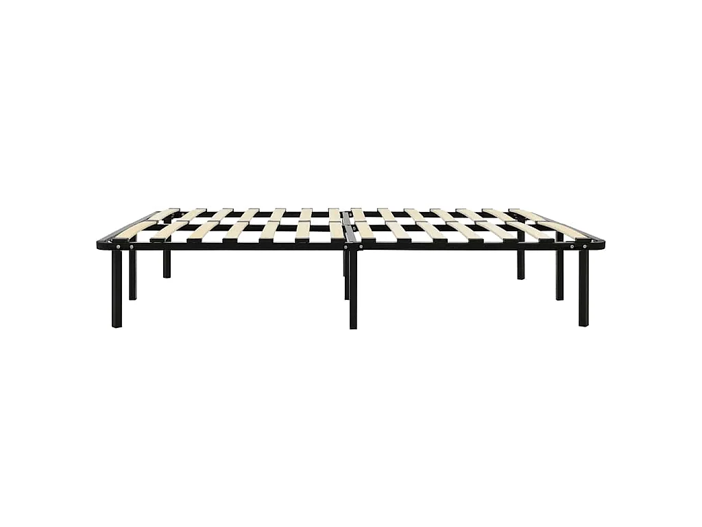 Cadre de lit sans matelas noir métal 140x200 cm