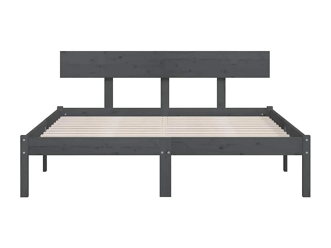 Massivholzbett Grau Kiefer 140x200 cm