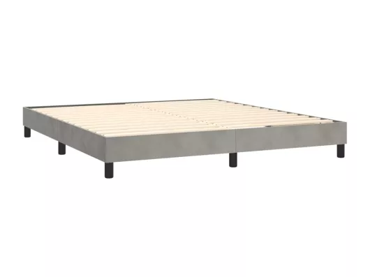 Kauf Unique Boxspringbett mit Matratze Hellgrau 180x200 cm Samt