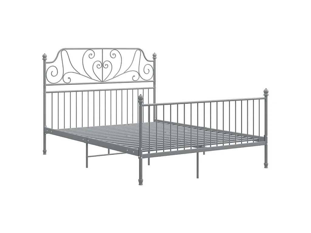 Bettgestell Grau Metall 160x200 cm