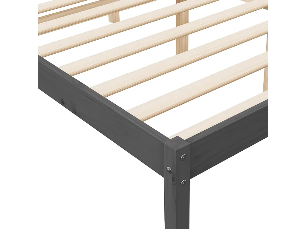 Seniorenbed massief grenenhout grijs 135x190 cm