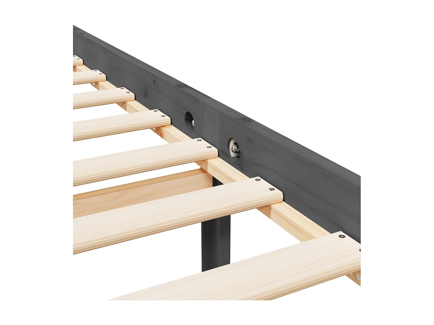 Seniorenbed massief grenenhout grijs 135x190 cm