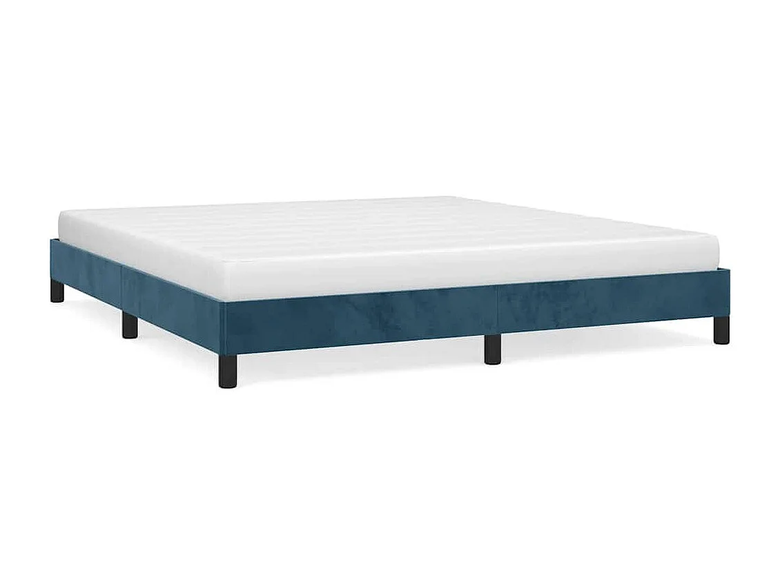 Cadre de lit sans matelas bleu foncé 180x200 cm velours
