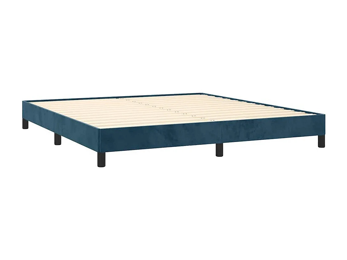Cadre de lit sans matelas bleu foncé 180x200 cm velours