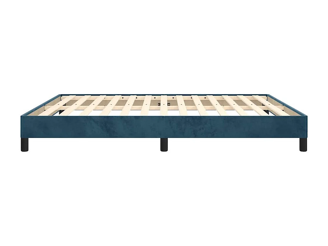 Cadre de lit sans matelas bleu foncé 180x200 cm velours