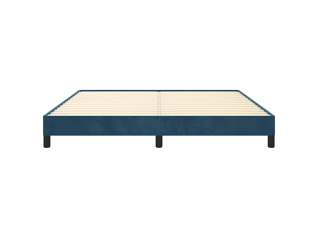 Cadre de lit sans matelas bleu foncé 180x200 cm velours