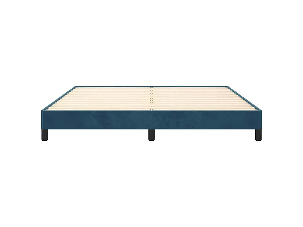 Cadre de lit sans matelas bleu foncé 180x200 cm velours
