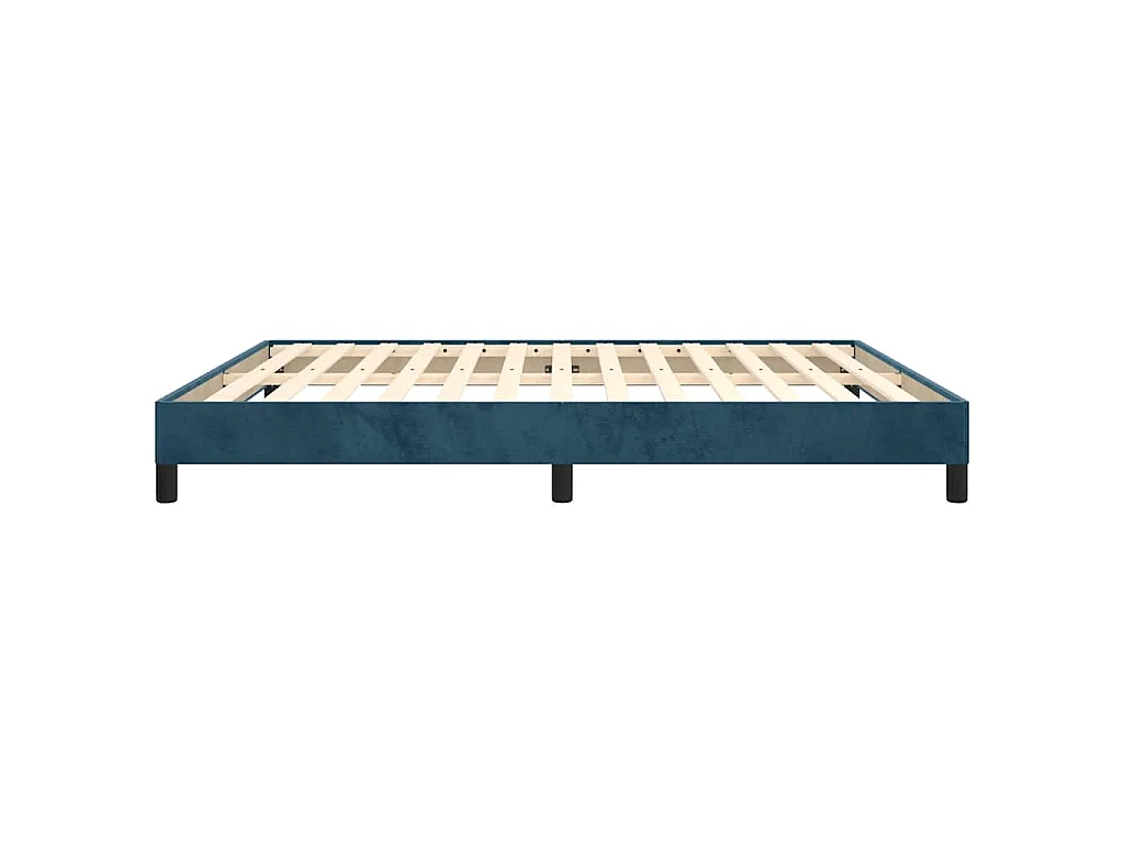 Cadre de lit sans matelas bleu foncé 180x200 cm velours