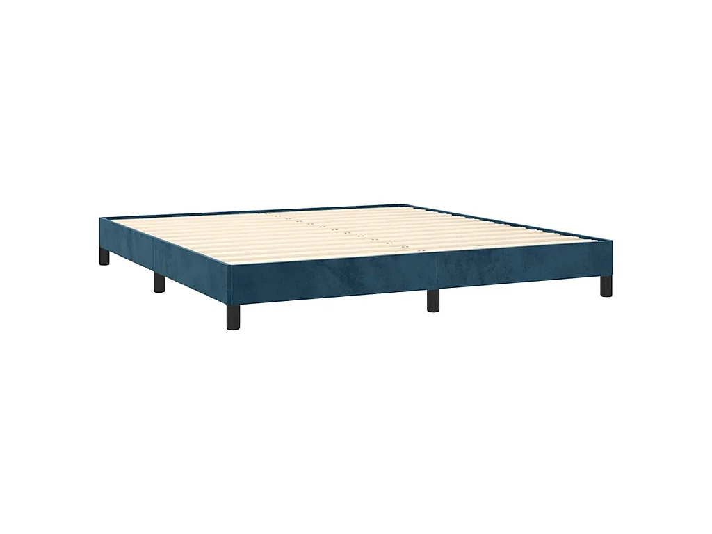 Cadre de lit sans matelas bleu foncé 180x200 cm velours