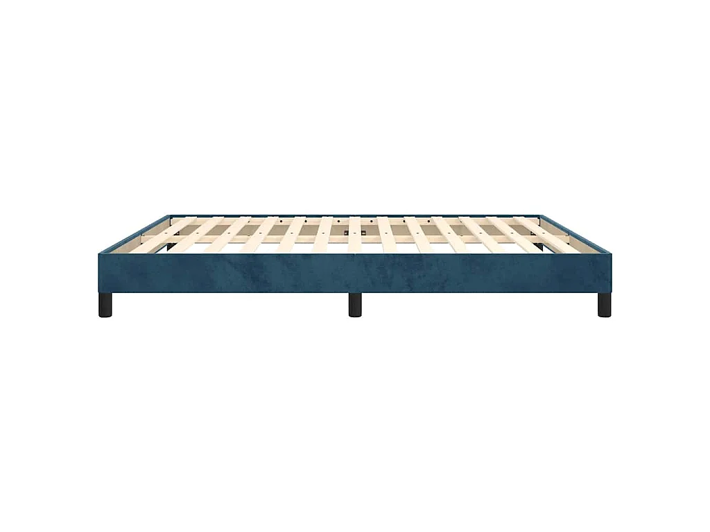 Cadre de lit sans matelas bleu foncé 180x200 cm velours