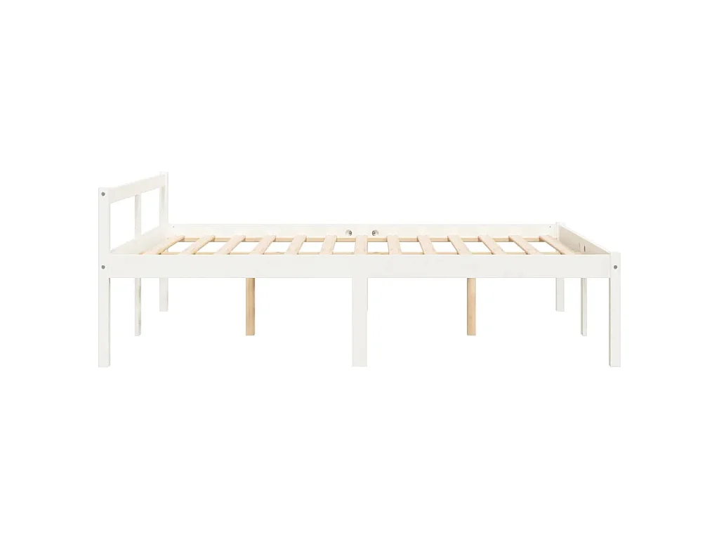 Seniorenbett Weiß 140x200 cm Massivholz Kiefer