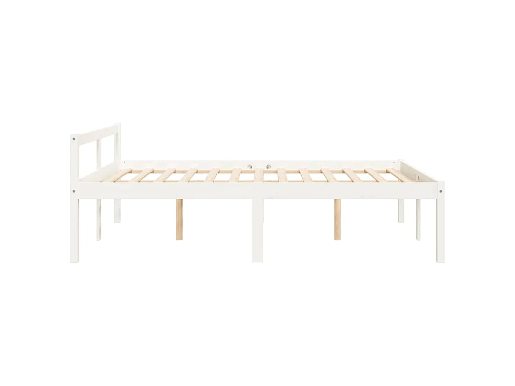 Seniorenbett Weiß 140x200 cm Massivholz Kiefer