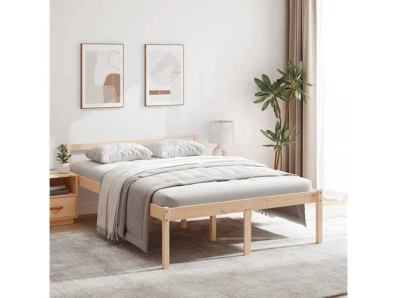 Letto per Anziani 135x190 cm Double in Legno Massello di Pino