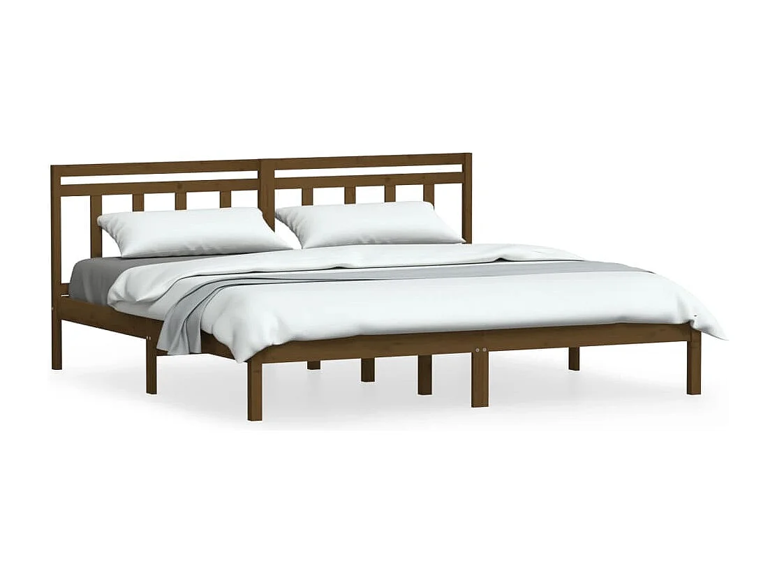 Cadre de lit sans matelas marron miel bois massif 200x200 cm