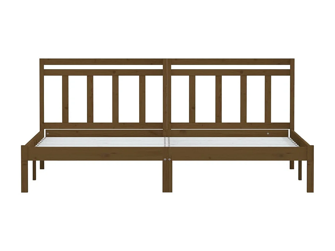 Cadre de lit sans matelas marron miel bois massif 200x200 cm