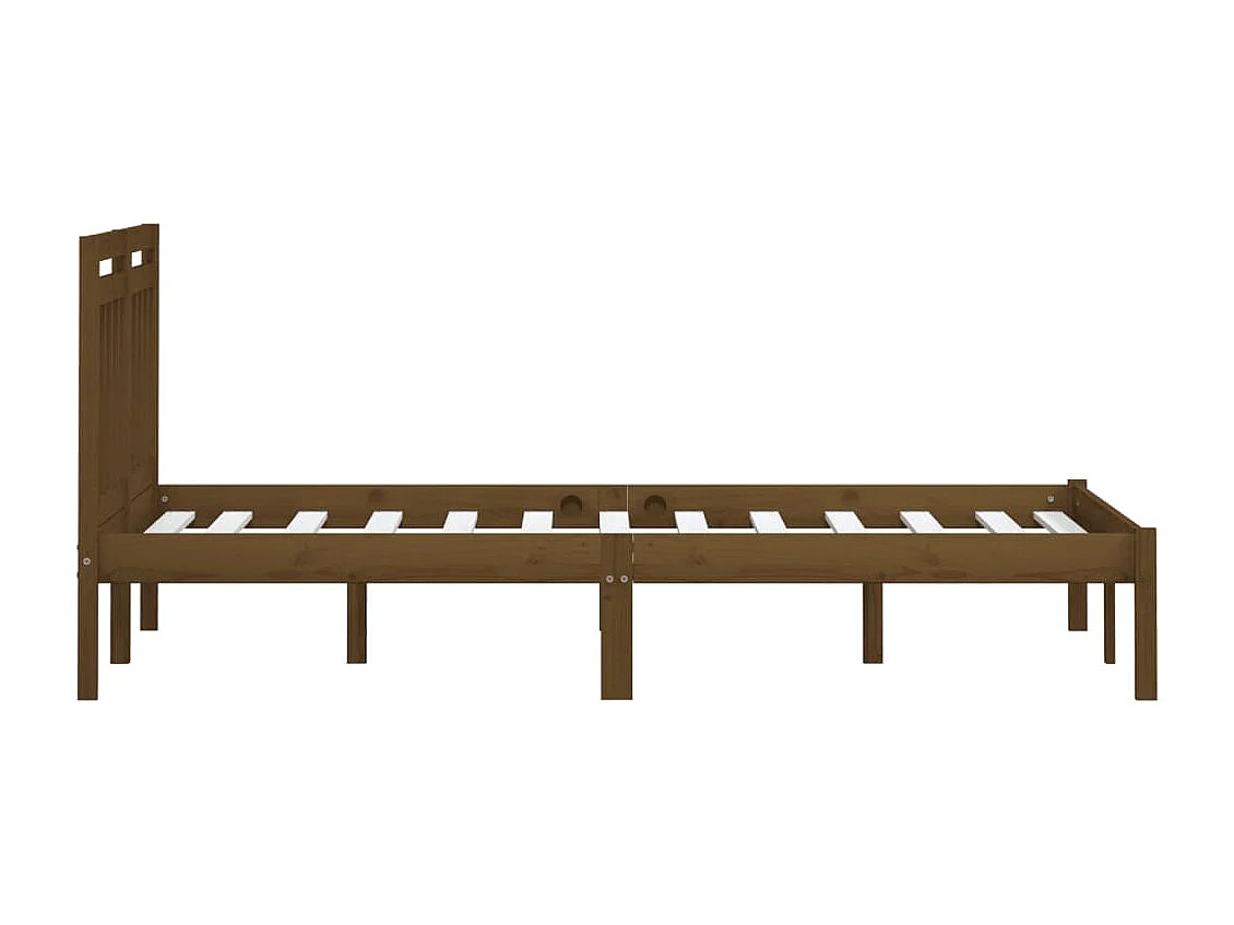 Cadre de lit sans matelas marron miel bois massif 200x200 cm