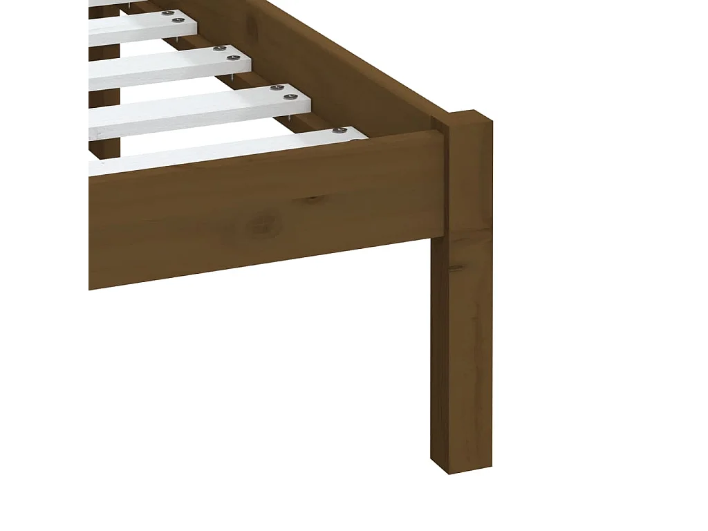 Cadre de lit sans matelas marron miel bois massif 200x200 cm