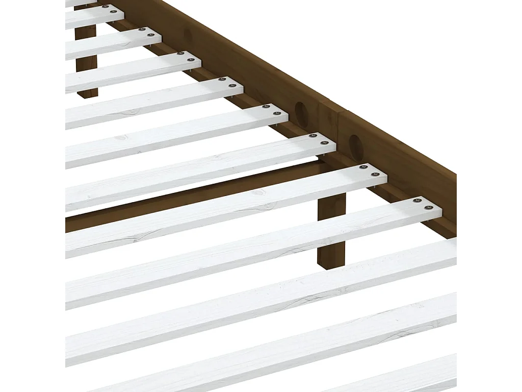 Cadre de lit sans matelas marron miel bois massif 200x200 cm