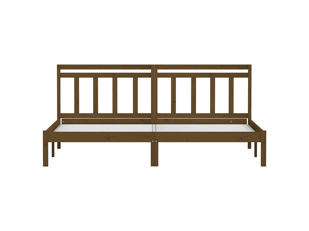 Bedframe massief grenenhout honingbruin 200x200 cm