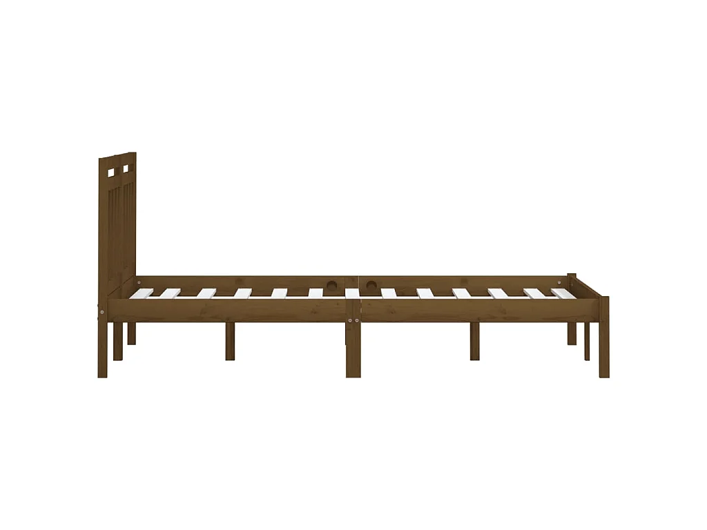Bedframe massief grenenhout honingbruin 200x200 cm