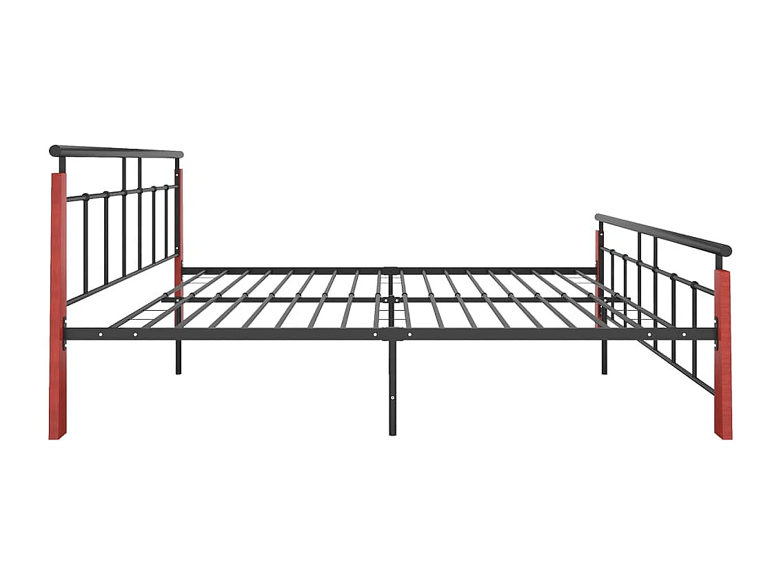 Bettgestell Metall und Massivholz Eiche 180x200 cm